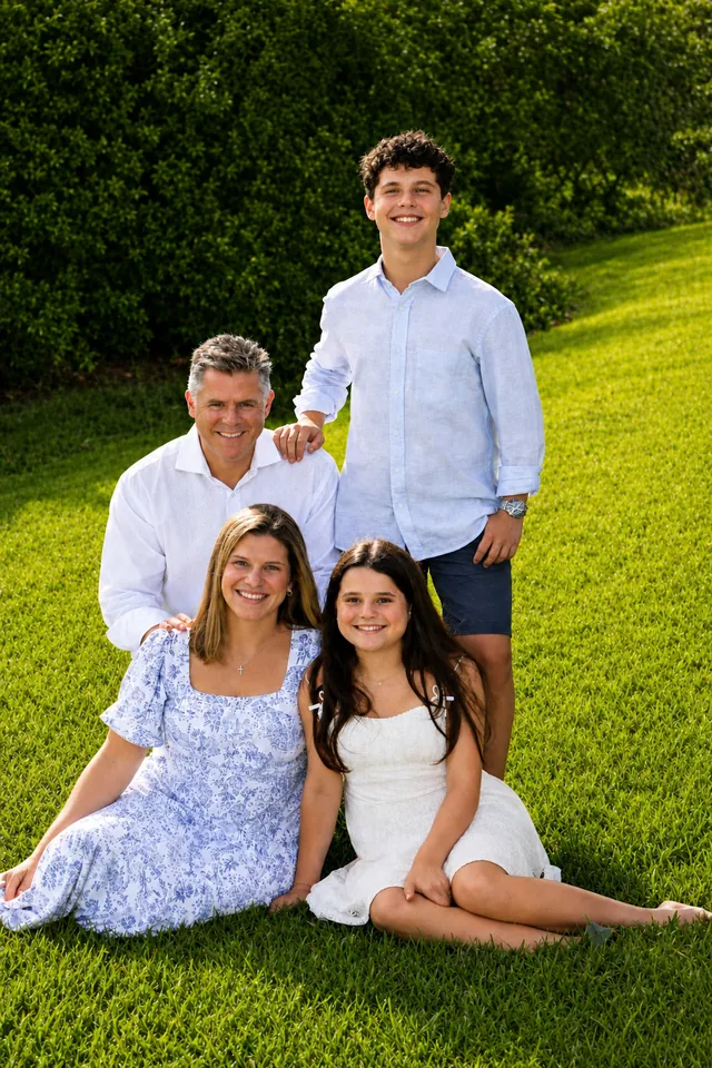 Terry Martine with his wife and two children